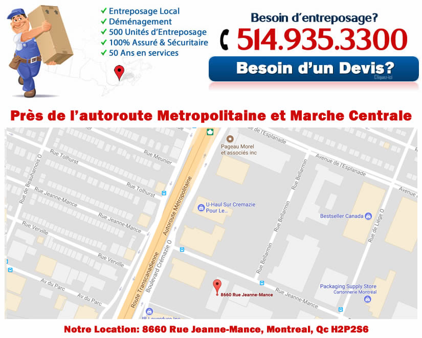 Services de entreposage public à Montreal